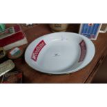 Wills's Woodbine ceramic ashtray. {5 cm H x 26 cm W x 22 cm D}.