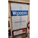 Wills's Woodbine cigarettes enamel advertising sign. {90 cm H x 70 cm W}.
