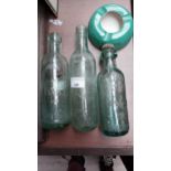 Three 19th C. blob top bottles - M Davis Manchester, Hilton and Bates Newtownheath and Corcoran