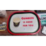 Guinness is Good for You tin plate advertising tray. {32 cm H x 42 cm W}.