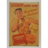 Lifebuoy toilet soap for personal freshness advertising sign{36 cm H x 24 cm W}.