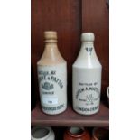 Two 19th C. stoneware ginger beer bottles - Osborne and Patton {20 cm H x 7 cm Dia. and Andrew A
