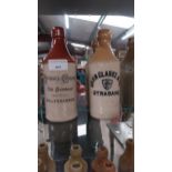 Two 19th C. stoneware ginger beer bottles - Micheal Cassidy Ballyshannon and John Clarke Strabane {
