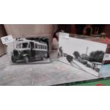 Collection of black and white photographs - Castlefin Station Donegal, Clifden Bus etc