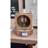 19th C. copper and metal railway signal lamp. {22 cm H x 17 cm W}.