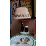 Guinness Toucan ceramic advertising lamp with original shade {43 cm H x 32 cm W x 20 cm D}.