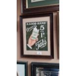 A Good Hand Ogden's Tabs framed advertising print {37cm H X 28cm W}.