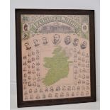 Ireland a Nation Parnell's new national map of Ireland framed poster {83 cm H x 69 cm W}.