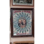 Smoking & Chewing Gallaher's Six Penny Plug pictorial framed advertising print {70 cm H x 55 cm W}.