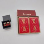 Pair of Guinness advertising cufflinks in presentation box and twin pack of Guinness Is Good For You