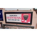 Down with Guinness You'll feel Better framed advertising print. {26 cm H x 62 cm W}.