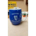 Draught Guinness Carleton Ware blue ceramic advertising mug. {10cm H}.