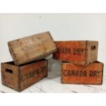 Set of four Canada dry wooden advertising crates {H 17cm x W 33cm x D 21cm }.