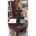 19th C. cast iron Avery counter scales with original paint. {59 cm H x 56 cm W x 30 cm D}