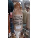 William Gallagher Letterkenny 19th C. stoneware ginger beer bottle. {20 cm H x 7 cm Dia..