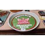 Phoenix ale tinplate advertising drinks tray {30cm Dia.}.