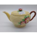 CarletonWare tea pot { damaged }. { 14cm H X 21cm W X 11cm D }.