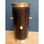 19th C. plate warmer with brass top and base.