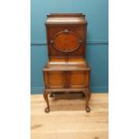 Good quality Edwardian mahogany office cabinet on stand with fitted interior raised on cabriole legs
