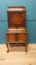 Good quality Edwardian mahogany office cabinet on stand with fitted interior raised on cabriole legs