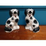 Pair of Victorian hand painted Staffordshire Dogs. {17 cm H x 22 cm W x 12 cm D}.