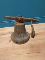 Early 19th C. bronze bell by J Murphy of Dublin with original wrought iron bracket {36 cm H x 50