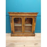 Good quality 19th C. French burr walnut and inlaid side cabinet with ormolu mounts and two glazed