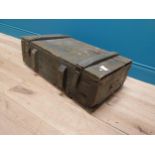 Painted pine ammunition box {22 cm H x 77 cm W x 43 cm D}.