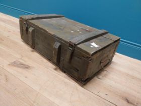 Painted pine ammunition box {22 cm H x 77 cm W x 43 cm D}.