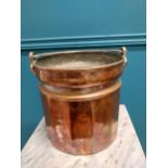 Early 20th C. copper and brass coal bucket. {39 cm H x 30 cm Dia.}