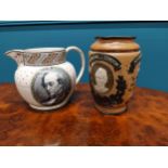 Two commemorative ceramic jugs - General Gordon and Young Duke Venetia {19 cm H x 18 cm W x 14 cm