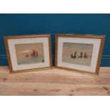 Two early 20th C. framed Nautical watercolours. {40 cm H x 46 cm W}.