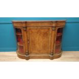 Exceptional quality 19th C. French walnut and satinwood inlaid credenza with ormolu mounts with