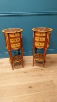 Pair of French kingwood beside cabinets with ormolu mounts raised on cabriole legs {74 cm H x 34