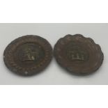 Pair of American Battalion Victory campaign plates - Sicily Italy 1943 - 44. { 16cm Dia }