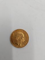 1894 Gold Deutsches Reich 20 mark piece. Obverse: the obverse of the coin depicts a portrait of