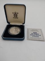 1900 - 1990 Her Majesty Queen Elizabeth The Queen Mother 90th. Birthday Silver Proof Crown in