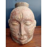Wooden tribal bust ceremonial mask {H 35cm x W 29cm x D 34cm }.