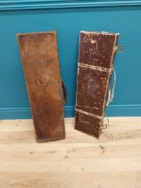 Two gun cases - one oak inscribed J D Daly and one leather.