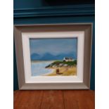 Framed acrylic on board - A Clare Beach signed Kate. {40 cm H x 45 cm W}.