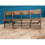 Early 20th C. oak folding bench {83 cm H x 185 cm W x 70 cm D}.