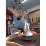 Exceptional quality chromed bronze Spirit of Ecstasy Rolls Royce showroom mascot {136 cm H x 82 cm W