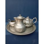 Irish pewter tea set.