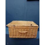 Wicker picnic basket {H 23cm x W 47cm x D 25cm}.