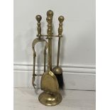 Brass companion set {H 42cm x Dia 11cm }.