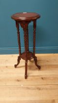 Good quality mahogany jardinière stand raised on barley twist columns and four outswept feet {78