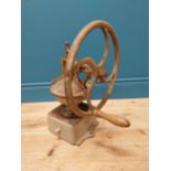 Good quality 19th C. cast iron coffee grinder {50 cm H x 40 cm W x 34 cm D}.