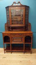 Edwardian mahogany and satinwood inlaid chiffonier with single glazed door above long drawer and