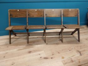 Early 20th C. oak folding bench {83 cm H x 185 cm W x 70 cm D}.