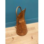 Early 20th C. brass and copper coal bucket {54 cm H x 28 cm Dia}.